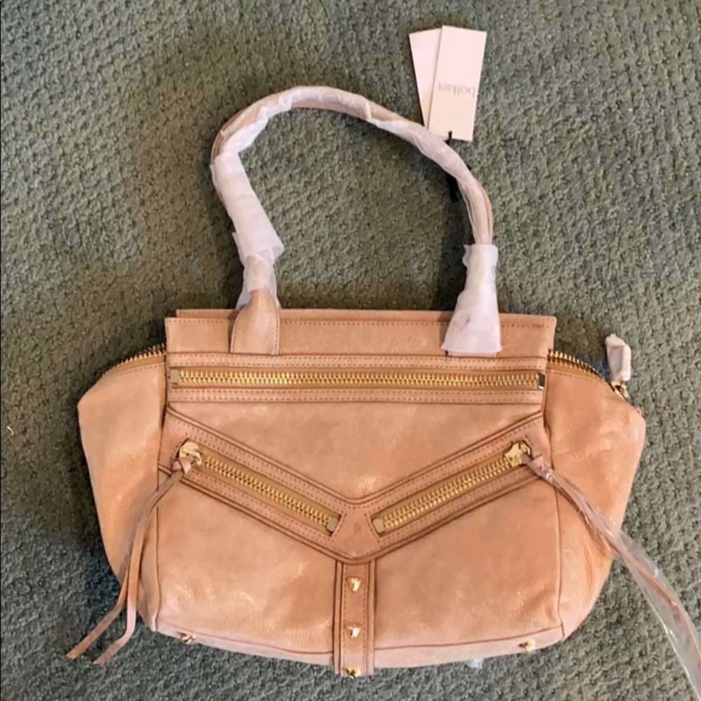 NWT Botkier Satchel, beige with gold accents